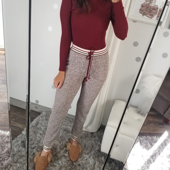 Last1️⃣ Winter Thermal Waffle Knit Joggers Fall Loungewear Drawstring Pants - Picture 4 of 8